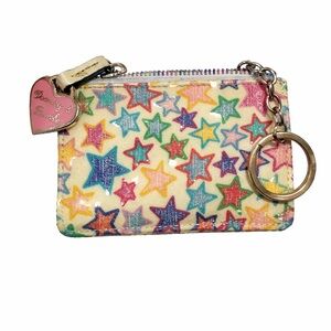 Dooney & Bourke Star Print Zip Coin Pouch / Key Ring – Y2K